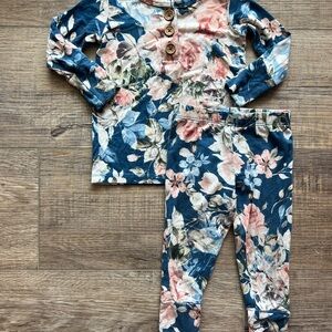 Posh Peanut Pajama Set with Floral Pattern
